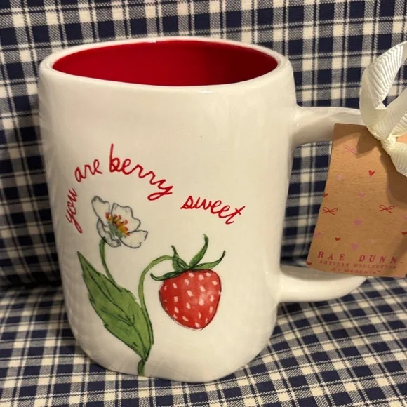 Rae Dunn White and Red 'You Are Berry Sweet' Mug - Picture 1 of 6